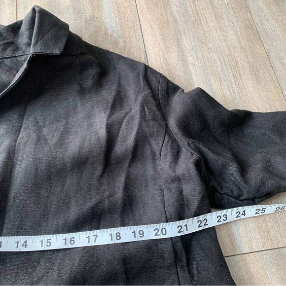Eileen Fisher Tencel Organic Linen Slub blazer Jacket black large petite - Picture 6 of 8